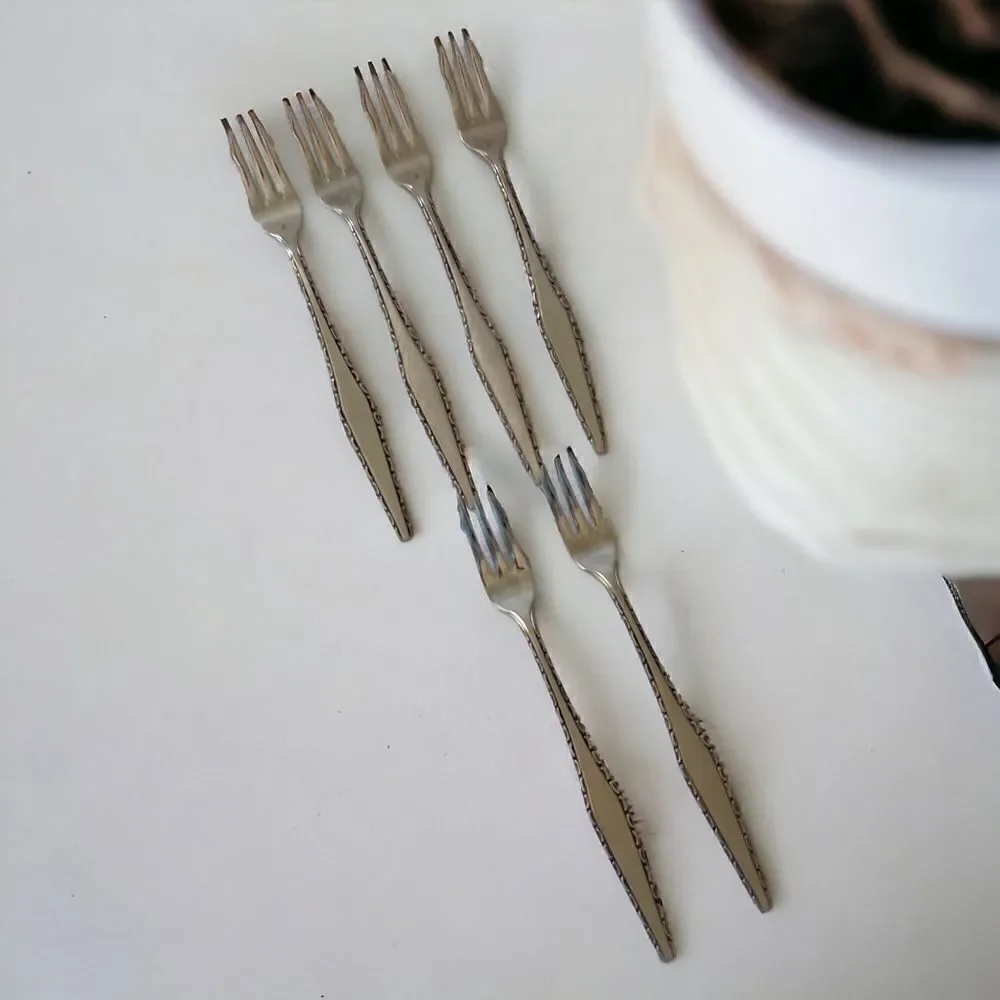 Regent Japan Cocktail Fork Set 6 Seafood Demitasse Stainless Steel Appetizer MCM